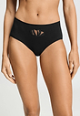 Front view of a women model wearing HA black cotton Maxi Briefs