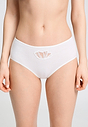 Front view of a women model wearing HA off white cotton Maxi Briefs