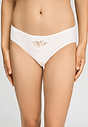 Front view of a women model wearing HA off white cotton Midi Briefs