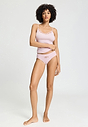 Full-body view of a women model wearing HA rose bath cotton Midi Briefs