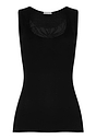 Front cutout view of HA black cotton Tank Top