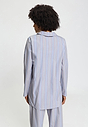 Back view of a women model wearing HA lilian stripes modal/viscose/tencel L/SLV Bigshirt