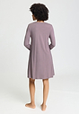 Back view of a women model wearing HA stormy rose modal/viscose/tencel L/SLV Nightdress 95cm