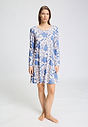 Front view of a women model wearing HA graceful forms modal/viscose/tencel L/SLV Nightdress 95cm