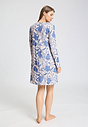 Back view of a women model wearing HA graceful forms modal/viscose/tencel L/SLV Nightdress 95cm