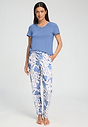 Full-body view of a women model wearing HA graceful forms modal/viscose/tencel Long Pants