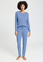 Full-body view of a women model wearing HA bluebird modal/viscose/tencel Long Pants