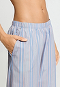 Close-up view of a women model wearing HA lilian stripes cotton Long Pants