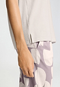 Close-up view of a women model wearing HA moonlight modal/viscose/tencel S/SLV Shirt