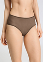 Front view of a women model wearing HA natural teak microfibre Maxi Briefs