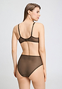Back view of a women model wearing HA natural teak microfibre U/wire Bra