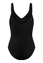 Back cutout view of HA black microfibre Soft Bra Bodysuit