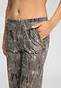 Close-up view of a women model wearing HA calm systems modal/viscose/tencel Long Pants