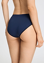 Back view of a women model wearing HA deep navy microfibre Midi Briefs