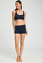 Full-body view of a women model wearing HA deep navy microfibre Panty