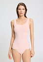 Front view of a women model wearing HA rosewater microfibre Tank Top