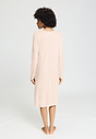Back view of a women model wearing HA creamy glass cotton L/SLV Nightdress 110cm