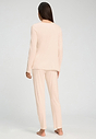 Back view of a women model wearing HA creamy glass cotton L/SLV Pajama