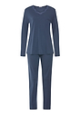 Front cutout view of HA vintage indigo cotton L/SLV Pajama