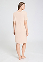 Back view of a women model wearing HA creamy glass cotton S/SLV Nightdress 100cm