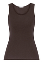 Front cutout view of HA dark mocha modal/viscose/tencel Tank Top