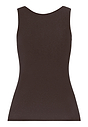 Back cutout view of HA dark mocha modal/viscose/tencel Tank Top