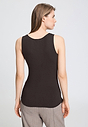 Back view of a women model wearing HA dark mocha modal/viscose/tencel Tank Top