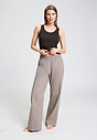 Full-body view of a women model wearing HA dark mocha modal/viscose/tencel Tank Top