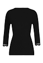 Back cutout view of HA black wool 3/4 SLV Shirt