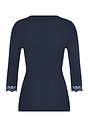 Back cutout view of HA deep navy wool 3/4 SLV Shirt
