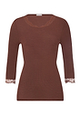 Front cutout view of HA cinnamon wool 3/4 SLV Shirt
