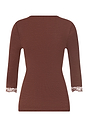 Back cutout view of HA cinnamon wool 3/4 SLV Shirt