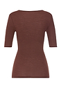 Back cutout view of HA cinnamon wool S/SLV Shirt