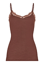 Front cutout view of HA cinnamon wool Spaghetti Top