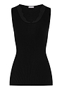 Front cutout view of HA black wool Tank Top