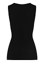 Back cutout view of HA black wool Tank Top