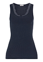Front cutout view of HA deep navy wool Tank Top
