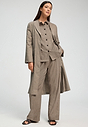 Full-body view of a women model wearing HA earthy woven cotton Robe 115cm