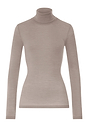 Front cutout view of HA rose grey wool Turtle-Neck Shirt