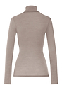 Back cutout view of HA rose grey wool Turtle-Neck Shirt