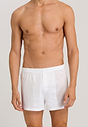 Front view of a men model wearing Hanro white cotton Boxers