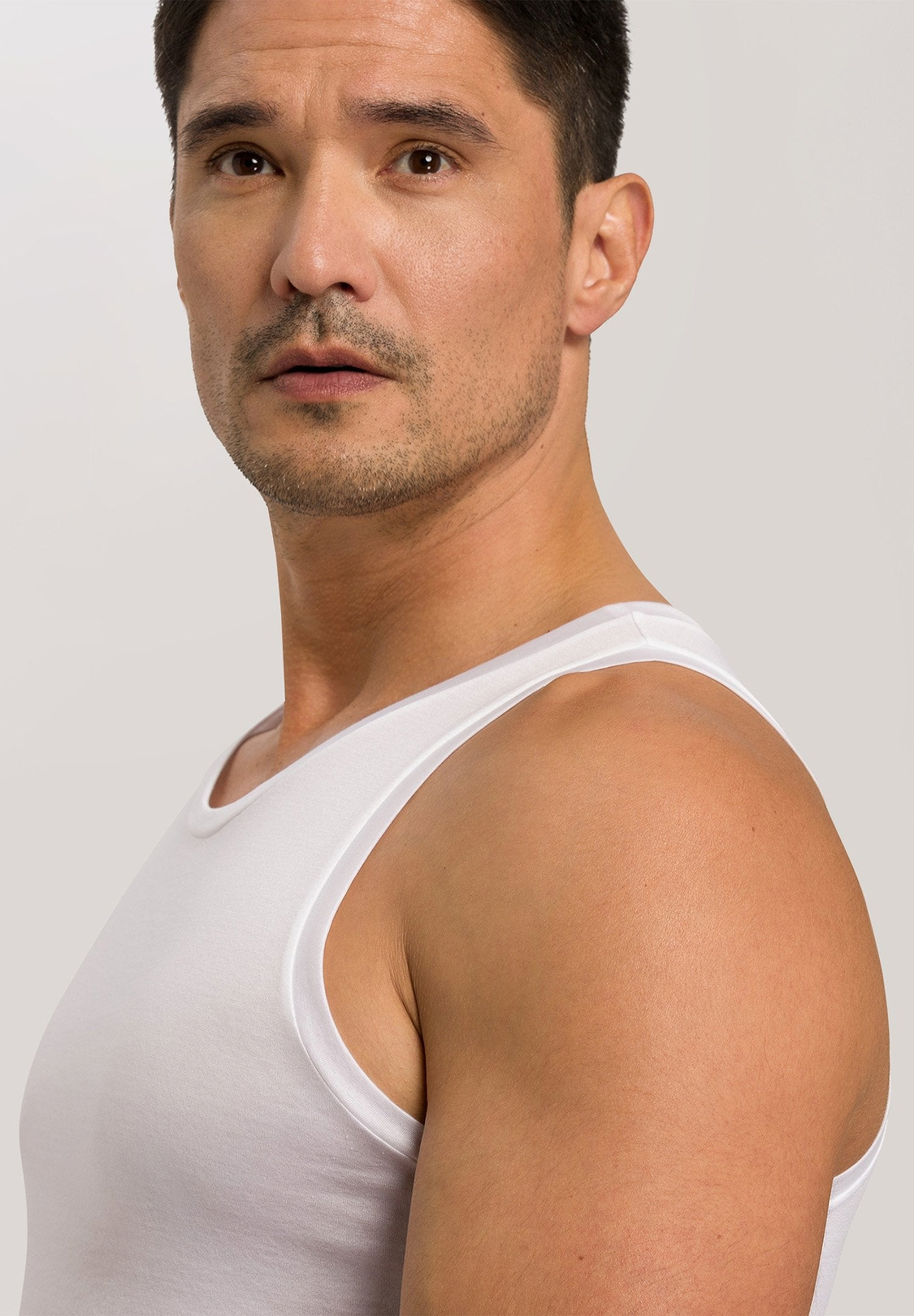 HANRO Cotton Sporty Tank Top in White | HANRO