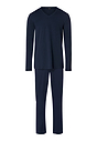 Front cutout view of HA deep navy cotton L/SLV Pajama