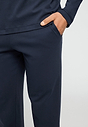 General view of a men model wearing HA deep navy cotton L/SLV Pajama