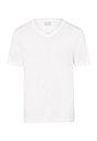 Front cutout view of Hanro white cotton S/SLV Shirt V-Neck