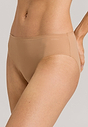 Front view of a women model wearing Hanro nude microfibre Midi Briefs