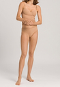 Full-body view of a women model wearing Hanro nude microfibre Midi Briefs