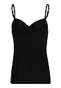 Back cutout view of Hanro black microfibre Padded Bra-Camisole