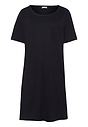Front cutout view of Hanro black cotton S/SLV Nightdress 90cm