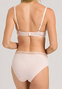 Back view of a women model wearing Hanro powder cotton Padded Bra